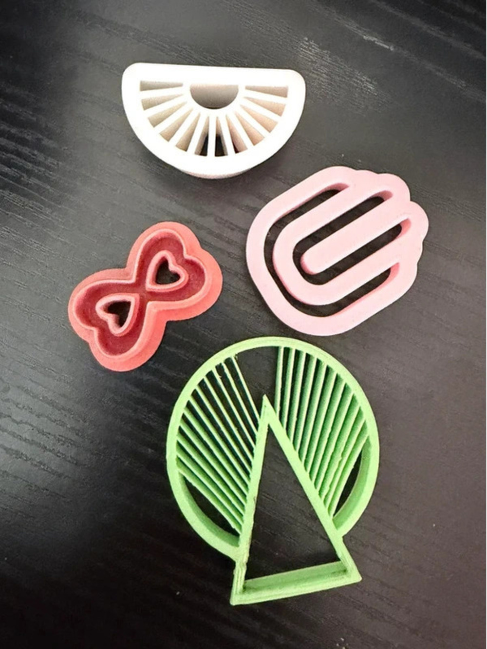 4-Piece Polymer Clay Cutter and Texture Stamp Set for Jewelry Making – Multi-Use
